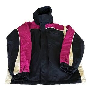 L.L. Bean Kids XL (18) Insulated Hooded Winter Jacket Navy Blue‎ Pink Nylon